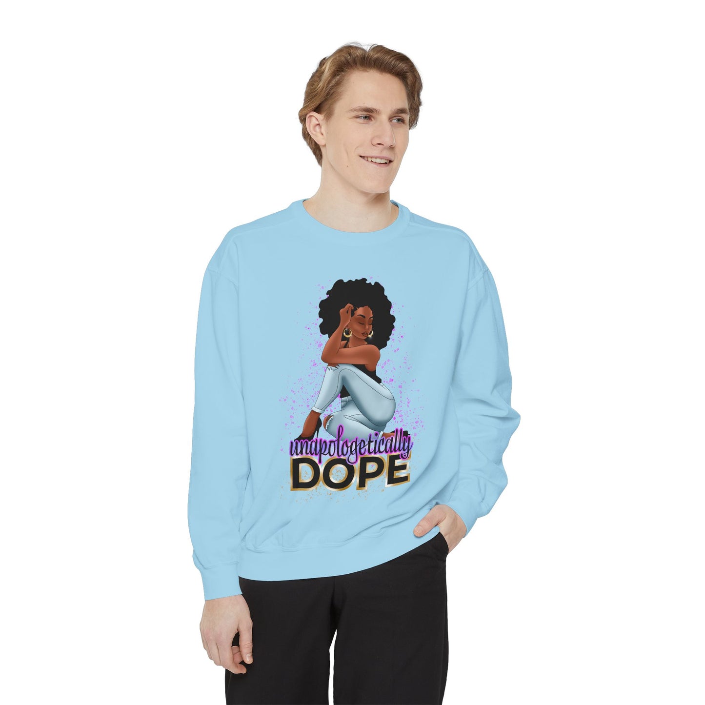 Unisex Garment-Dyed Sweatshirt With Dope Design