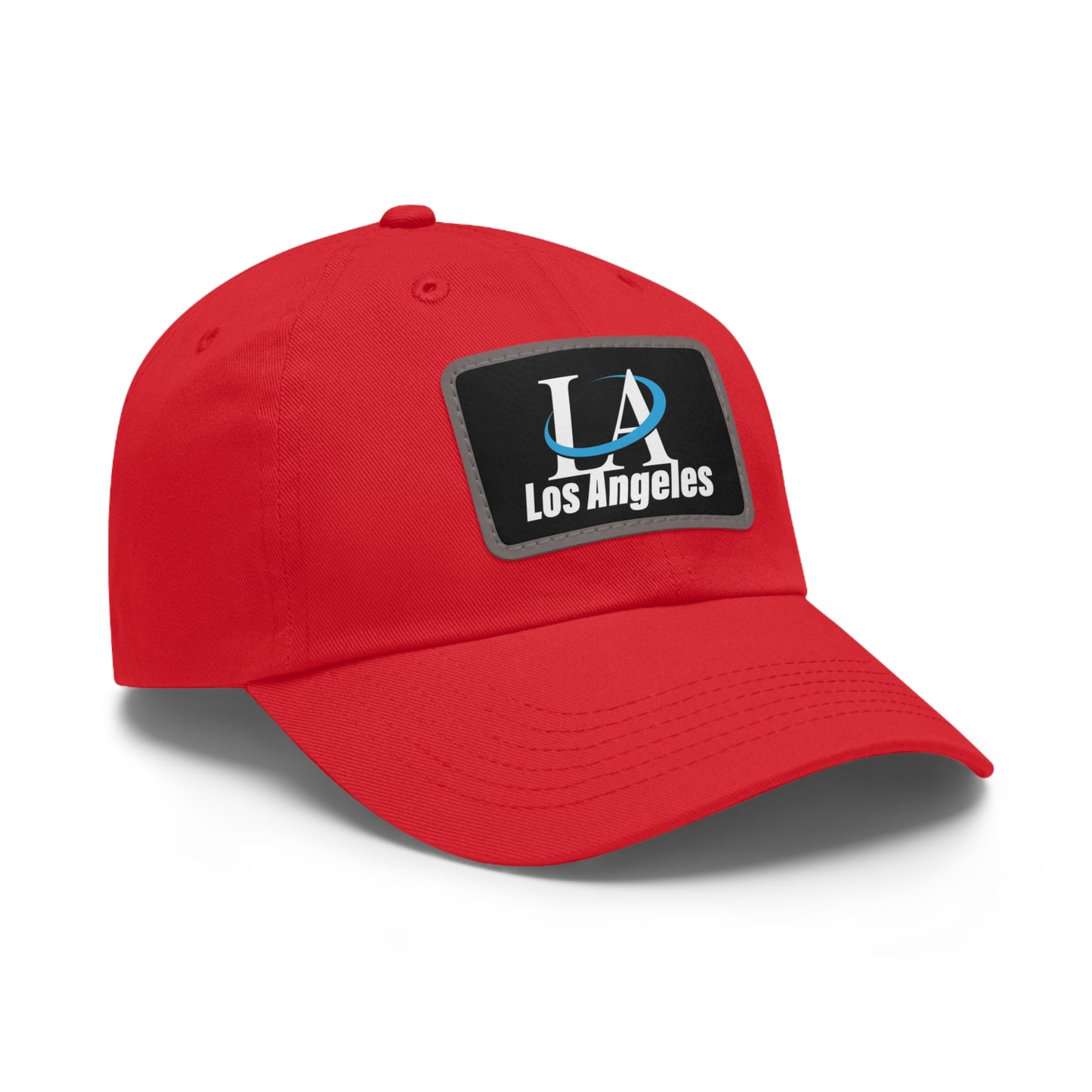 Los Angeles Dad Hat with Leather Patch (Rectangle)