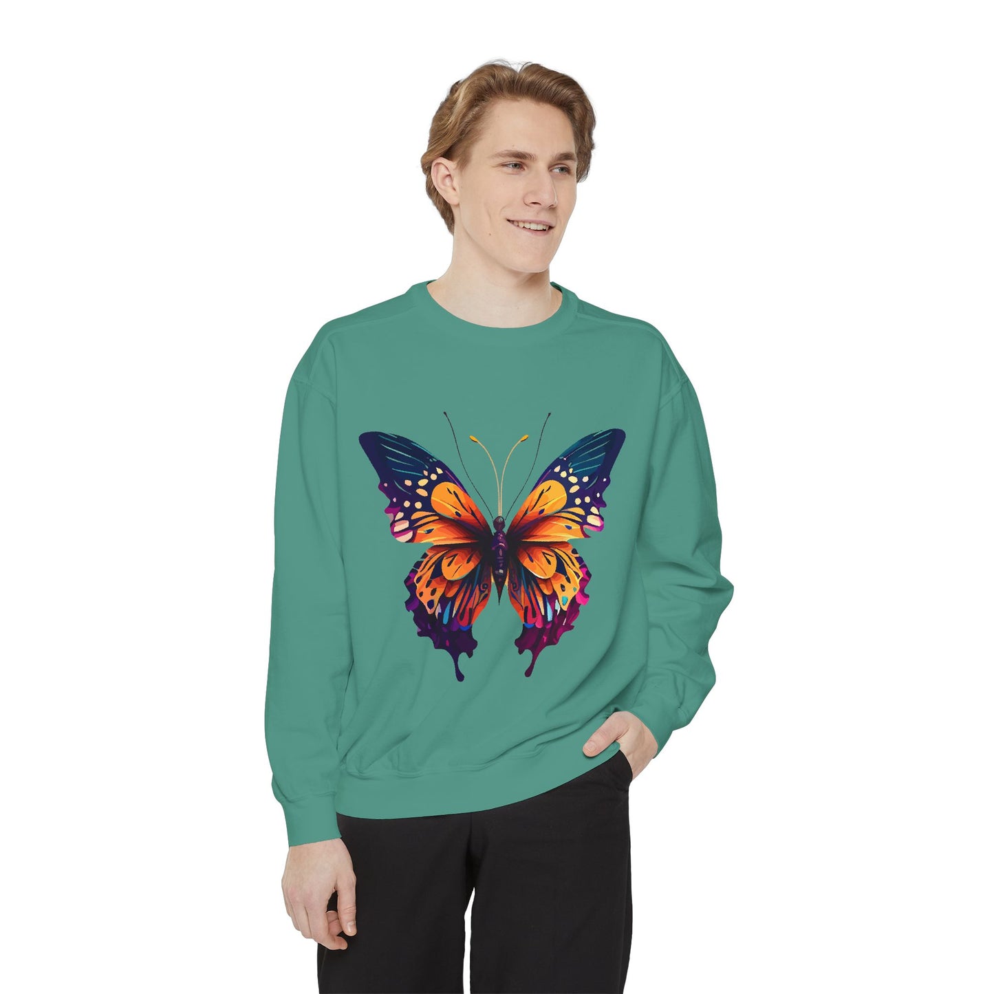 Unisex Garment-Dyed Butterfly Sweatshirt