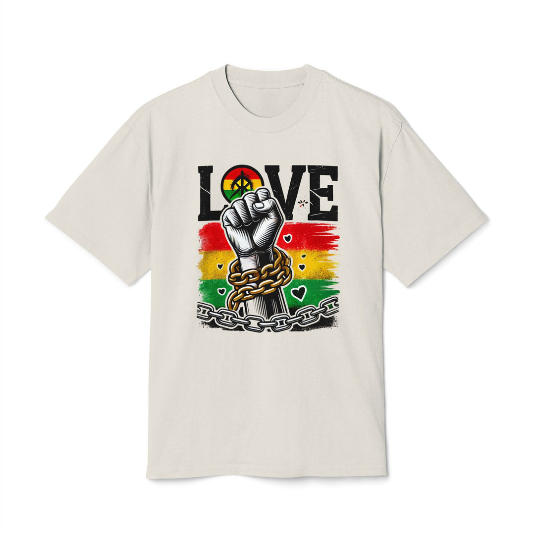 Love & Freedom Graphic Tee in Faded Bone, front view