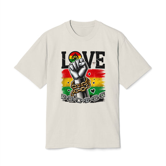 Unisex Graphic T-Shirt - Love Fist Design, Casual Tee, Statement T-Shirt, Gift for Activists, Vintage Style Clothing