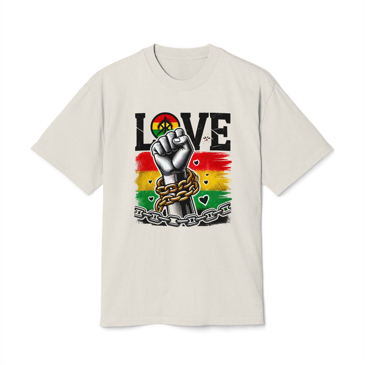 Love &amp; Freedom Graphic Tee in Faded Bone, front view