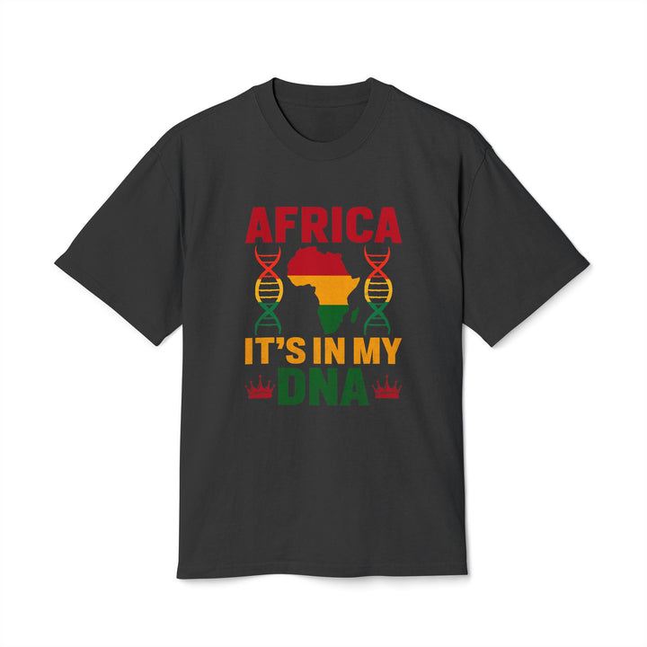 Africa Is in My DNA Tee in Faded Black, front view