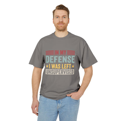 Unisex Faded Humor Tee – IN MY DEFENSE I WAS LEFT UNSUPERVISED Funny Quote Shirt