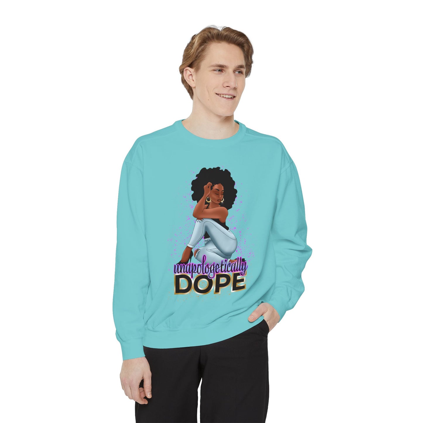 Unisex Garment-Dyed Sweatshirt With Dope Design