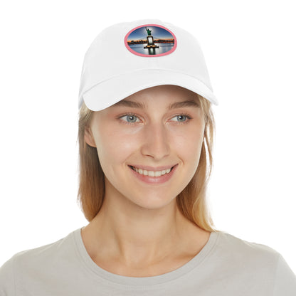 New York Dad Hat with Leather Patch (Round)