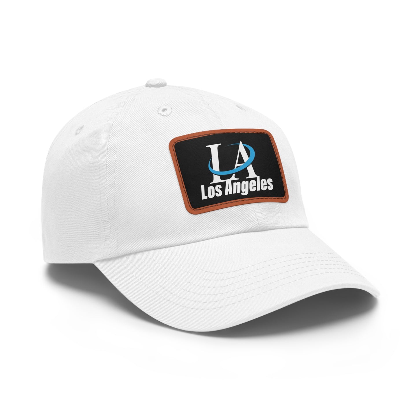 Los Angeles Dad Hat with Leather Patch (Rectangle)