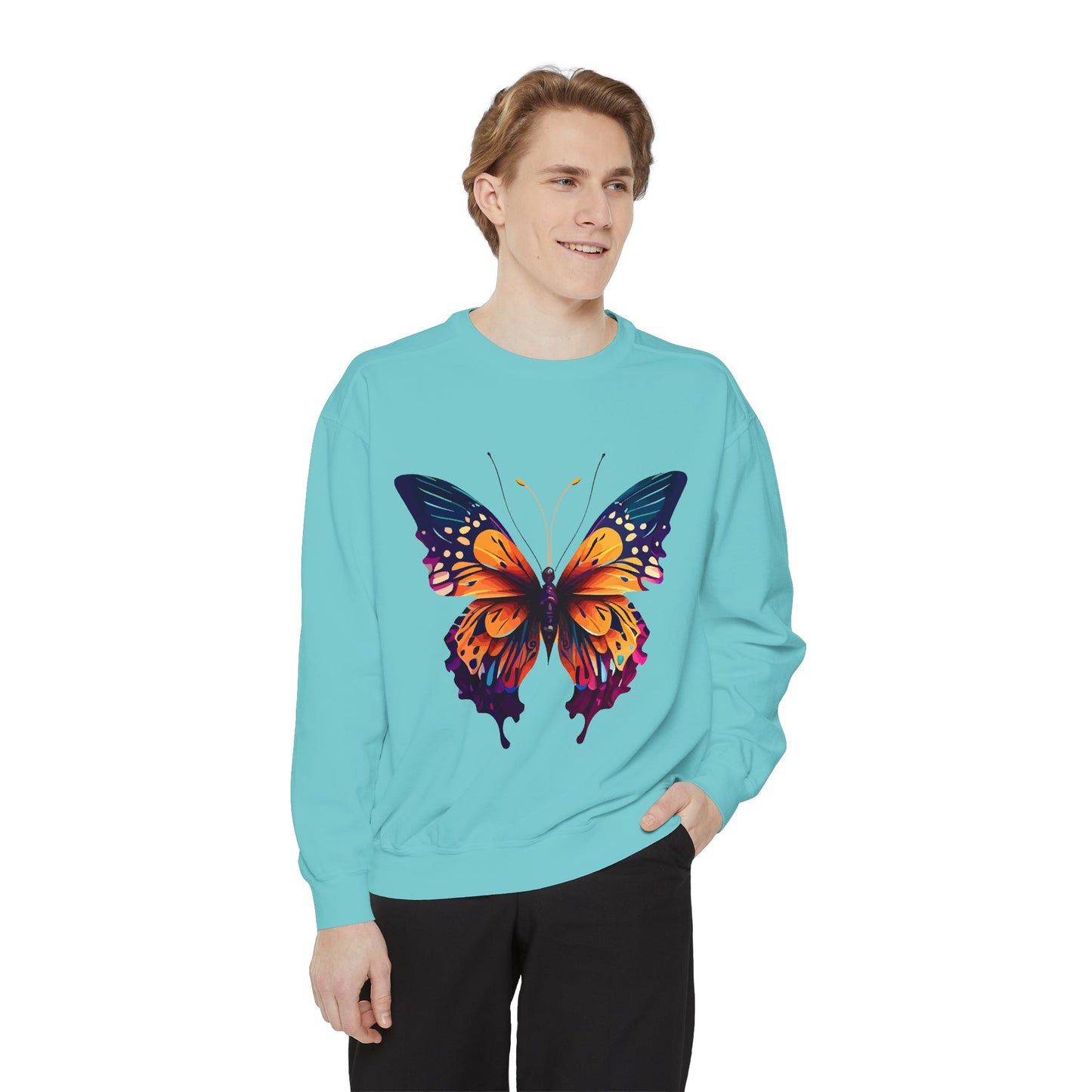 Unisex Garment-Dyed Butterfly Sweatshirt