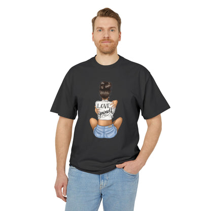 Love Yourself Unisex Heavy Faded Tee, Casual T-Shirt, Self-Love Gift, Motivational Apparel, Everyday Wear, Summer Casual Top