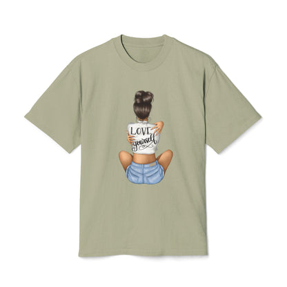 Love Yourself Unisex Heavy Faded Tee, Casual T-Shirt, Self-Love Gift, Motivational Apparel, Everyday Wear, Summer Casual Top