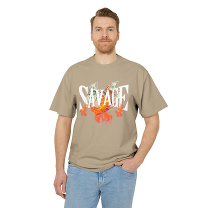 Savage Vibes Unisex Heavy Faded Tee | Trendy Graphic Shirt for Casual Wear, Street Style, Gift for Him/Her