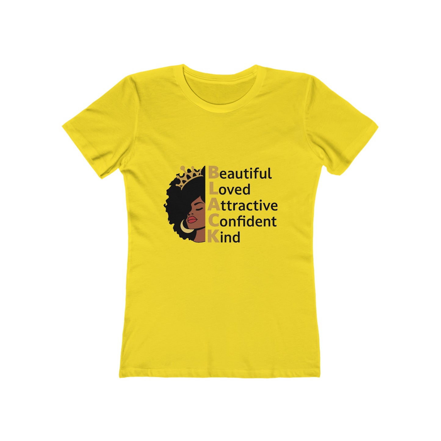 Women's the Boyfriend Tee with Black Queen Quotes Design T-shirt