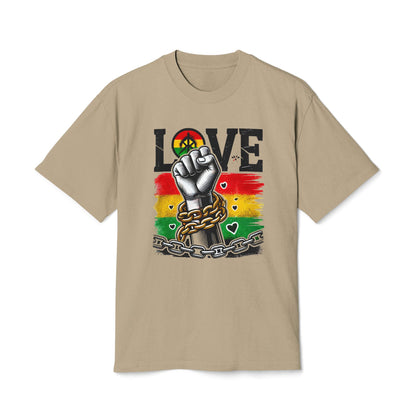 Unisex Graphic T-Shirt - Love Fist Design, Casual Tee, Statement T-Shirt, Gift for Activists, Vintage Style Clothing