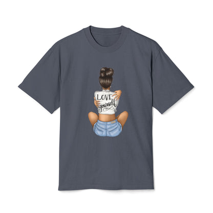 Love Yourself Unisex Heavy Faded Tee, Casual T-Shirt, Self-Love Gift, Motivational Apparel, Everyday Wear, Summer Casual Top