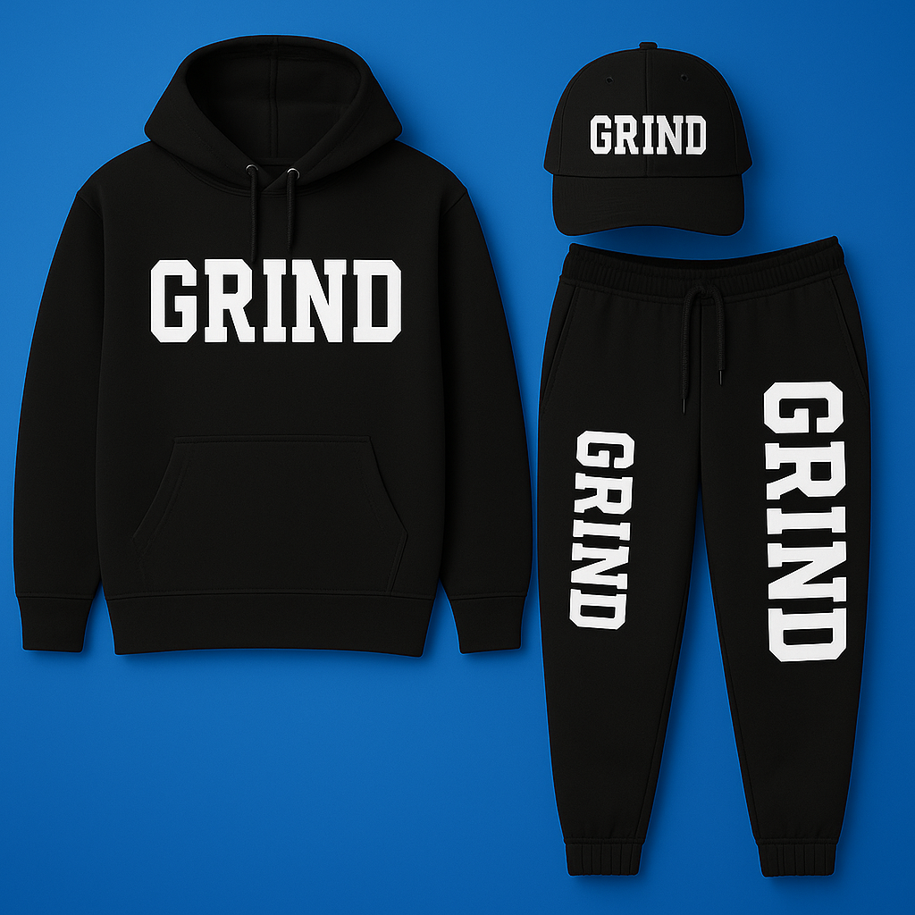 UrbanEase | Sweatsuit Set – Premium 3-Piece Hoodie Pants Cap – Soft Fleece Warmth – Casual Athleisure for Men