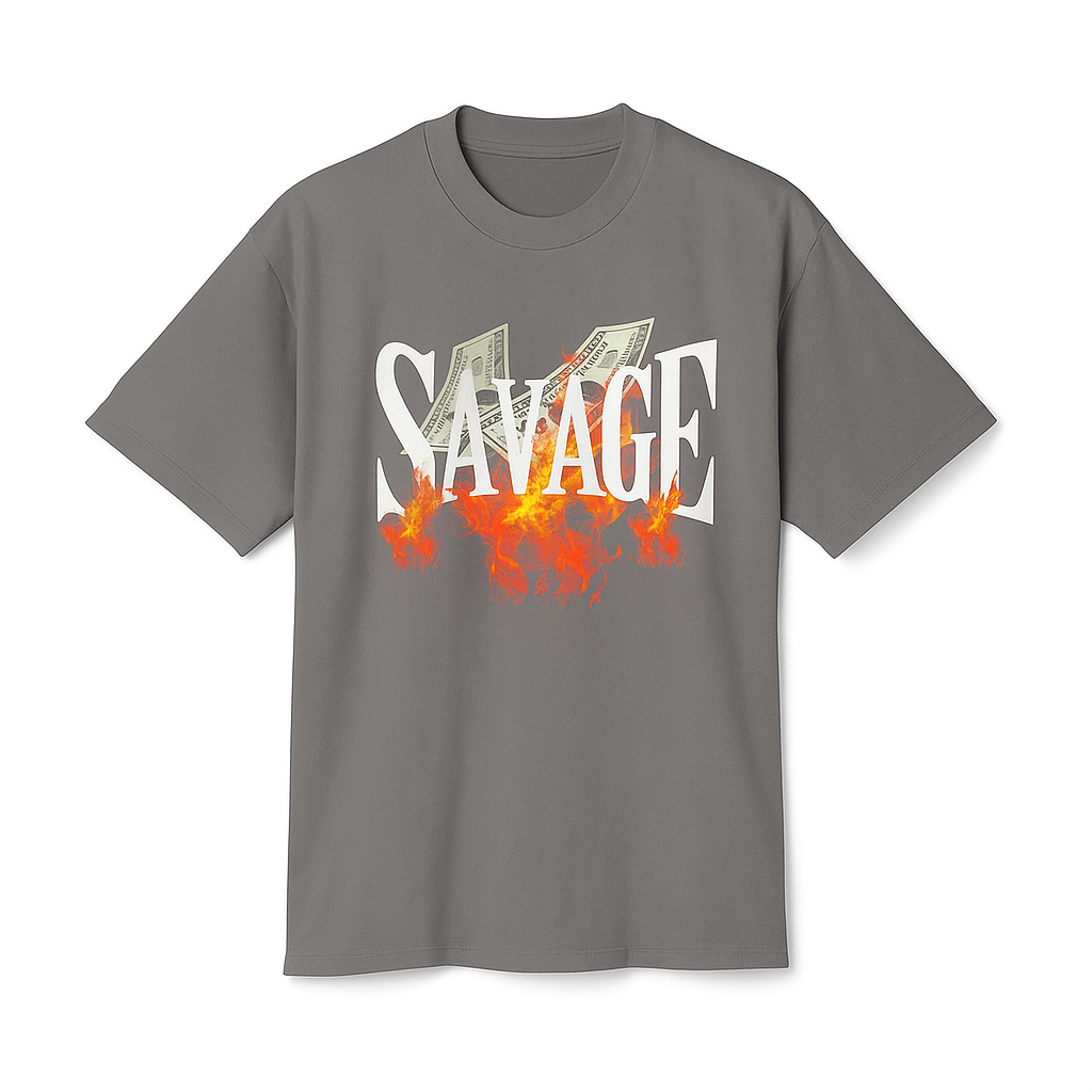 Savage Money Graphic Tee design detail