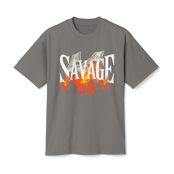 Savage Money Graphic Tee design detail