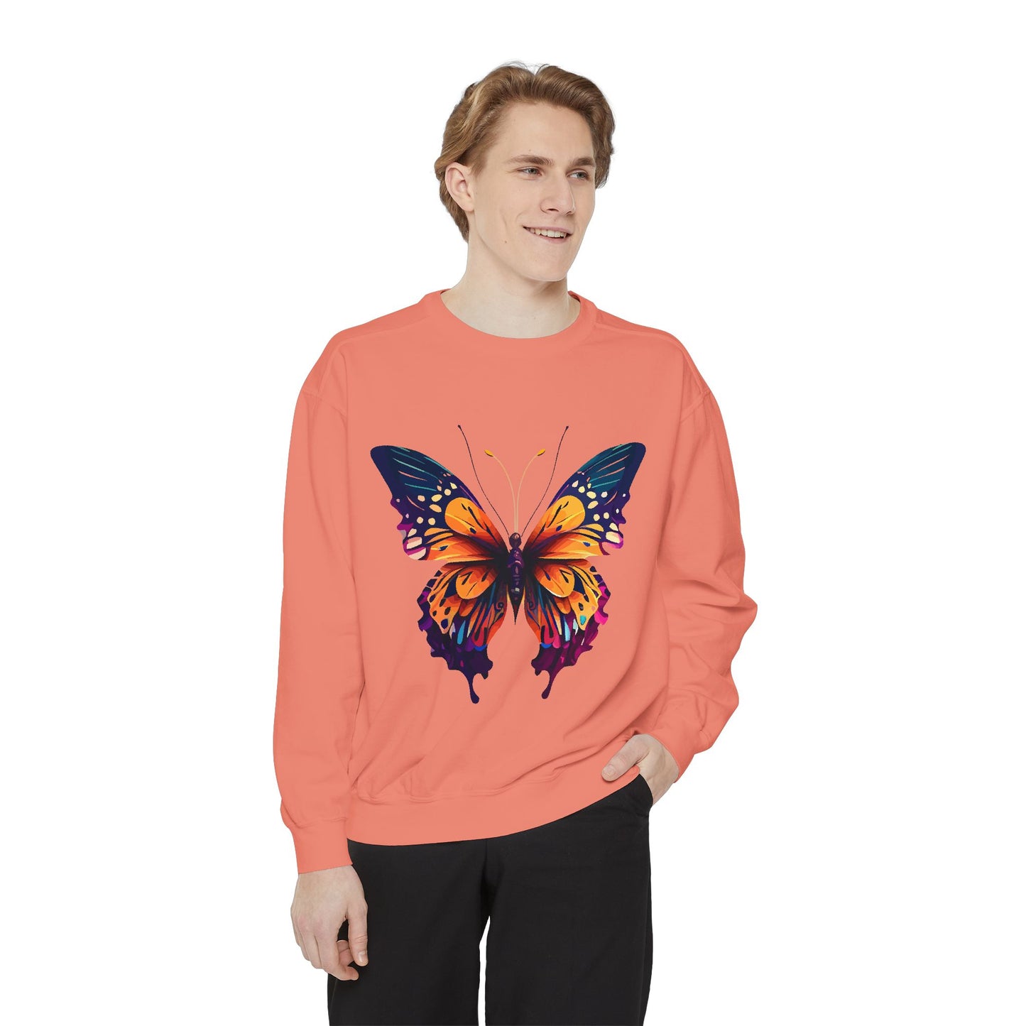 Unisex Garment-Dyed Butterfly Sweatshirt