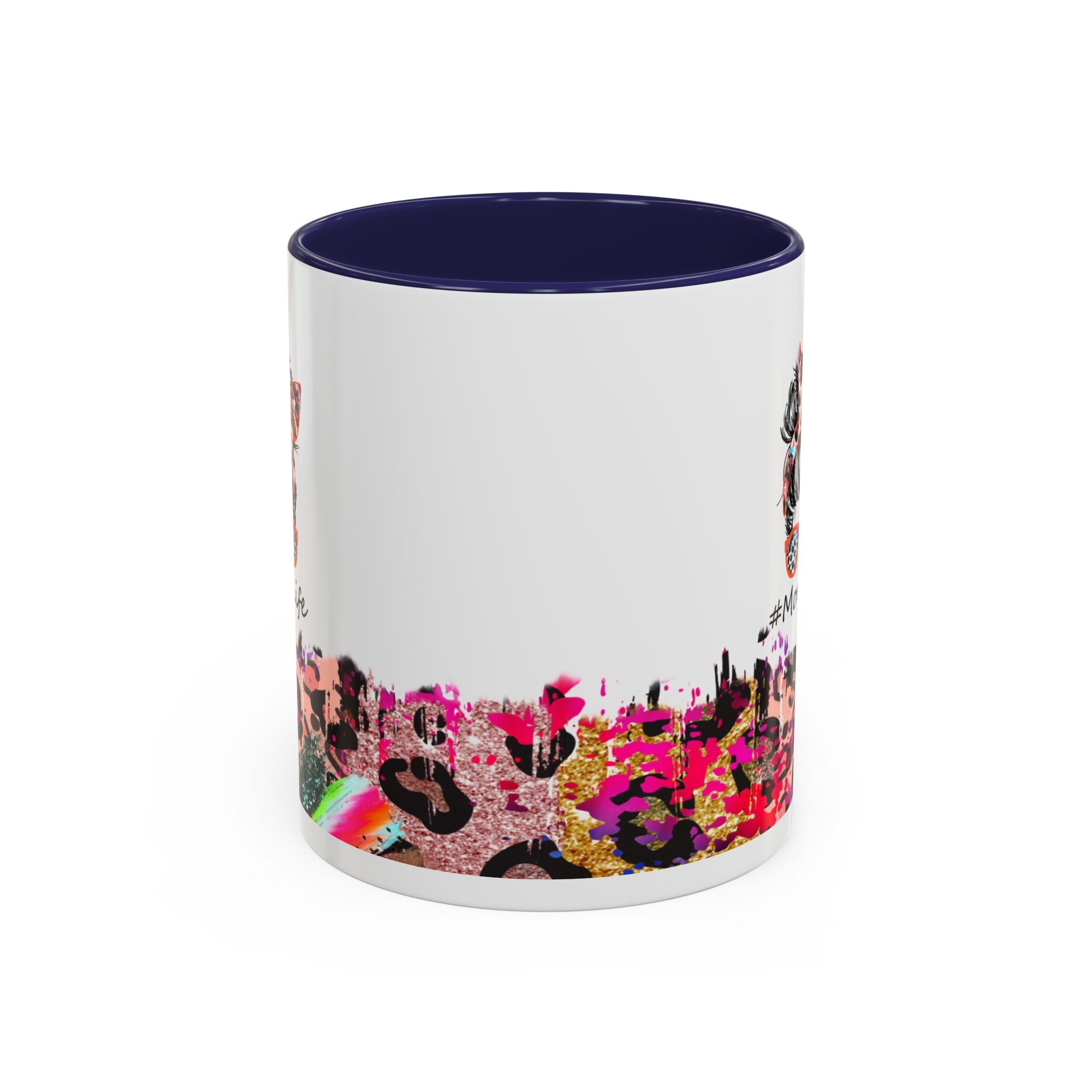 Leopard Mom Life Accent Coffee Mug 