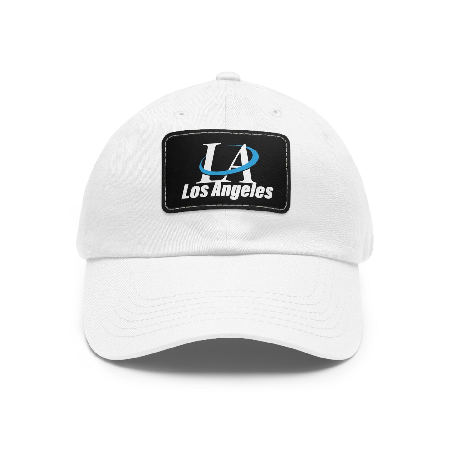 Los Angeles Dad Hat with Leather Patch (Rectangle)