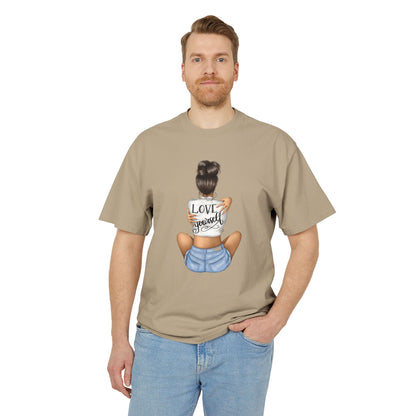 Love Yourself Unisex Heavy Faded Tee, Casual T-Shirt, Self-Love Gift, Motivational Apparel, Everyday Wear, Summer Casual Top