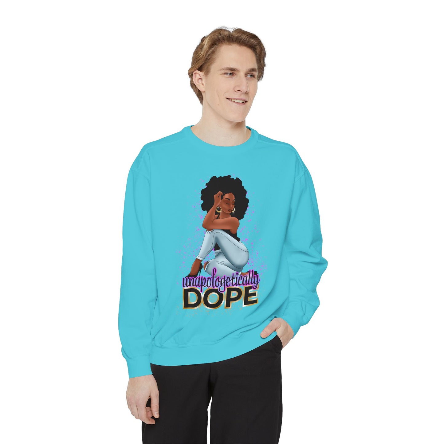 Unisex Garment-Dyed Sweatshirt With Dope Design