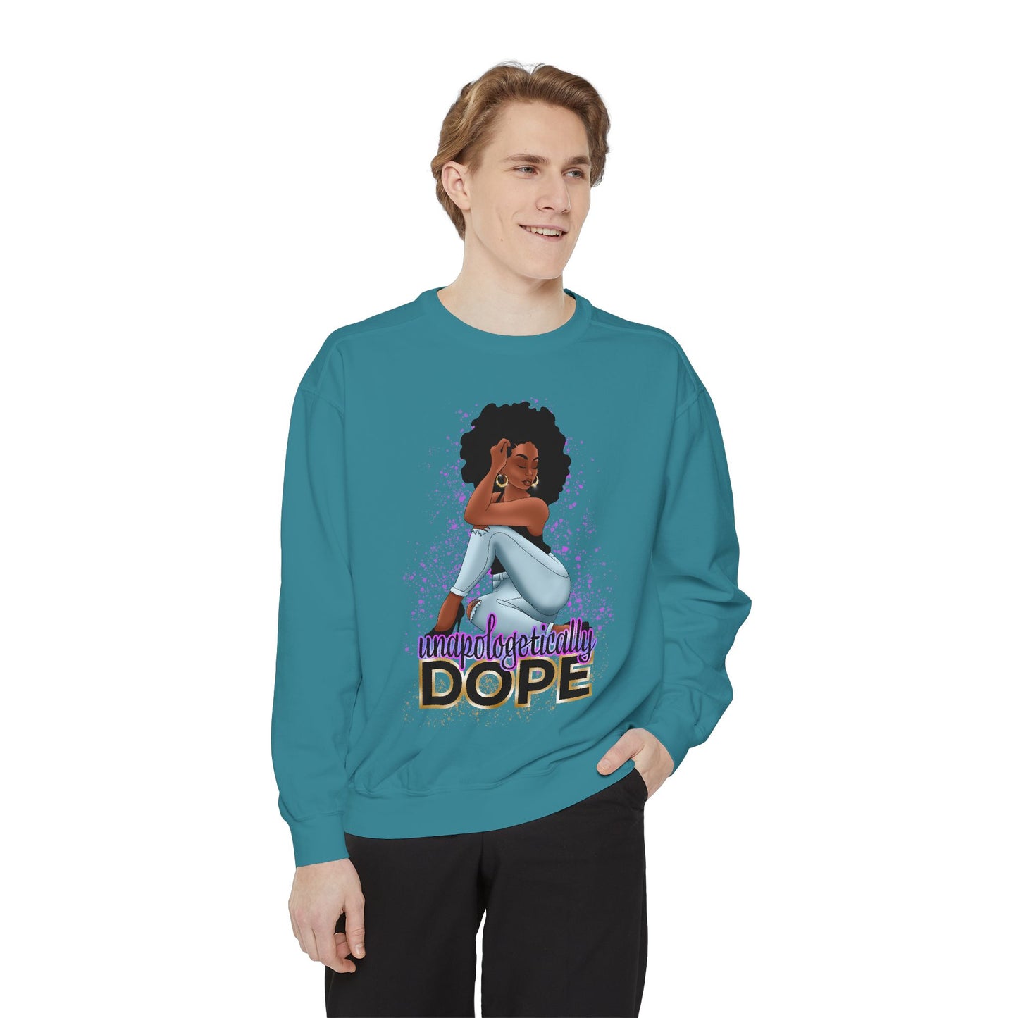 Unisex Garment-Dyed Sweatshirt With Dope Design