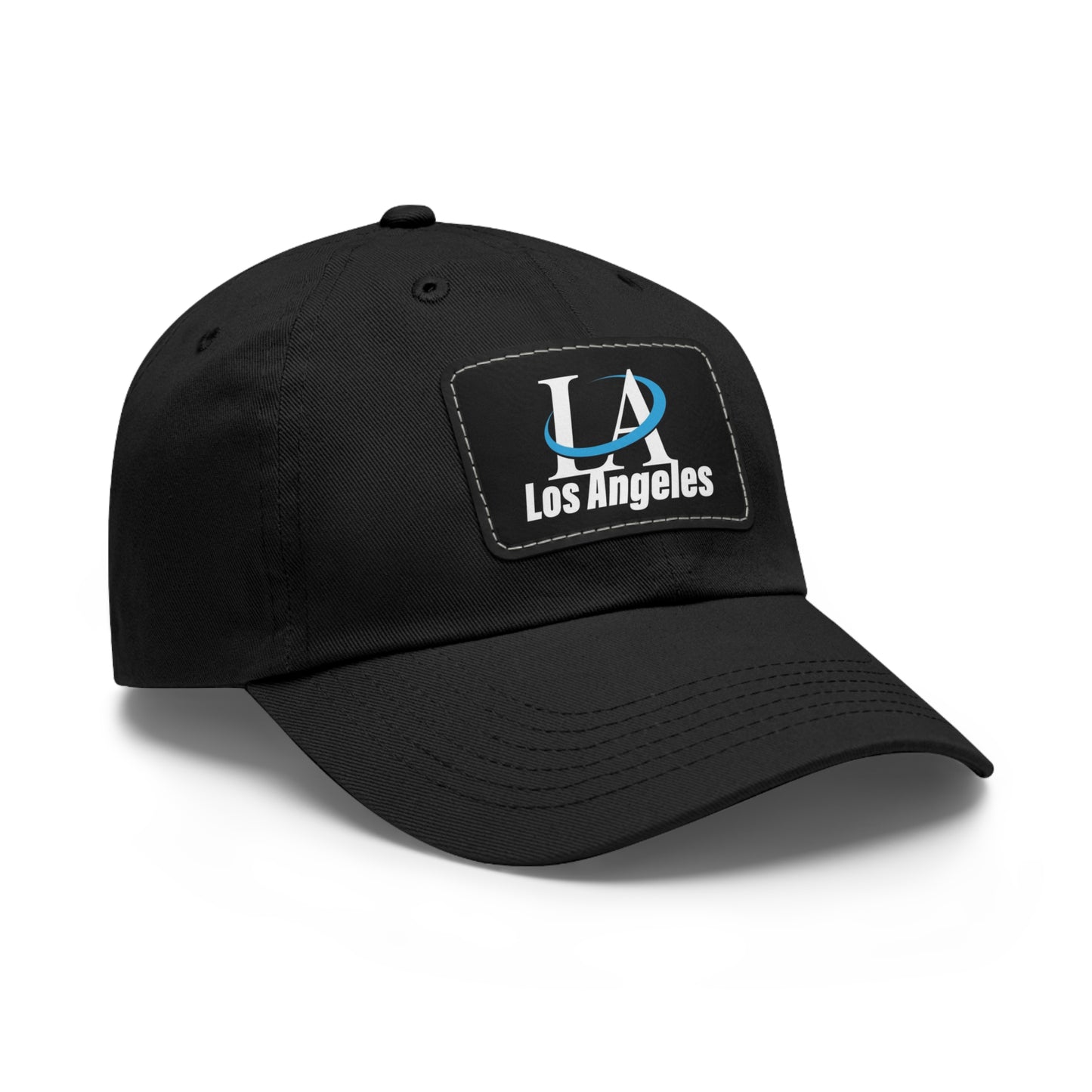 Los Angeles Dad Hat with Leather Patch (Rectangle)