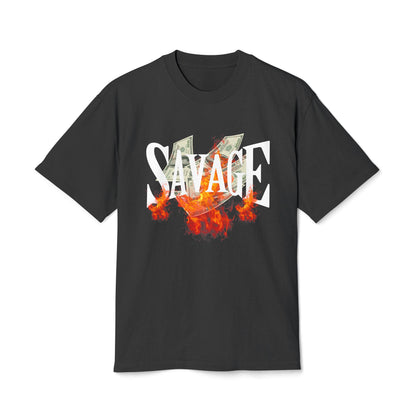 Savage Vibes Unisex Heavy Faded Tee | Trendy Graphic Shirt for Casual Wear, Street Style, Gift for Him/Her