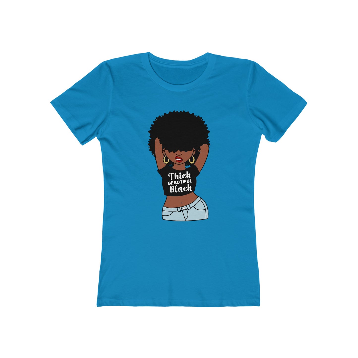 Women's the Boyfriend Tee with Thick Beautiful Black Woman Design T-shirt