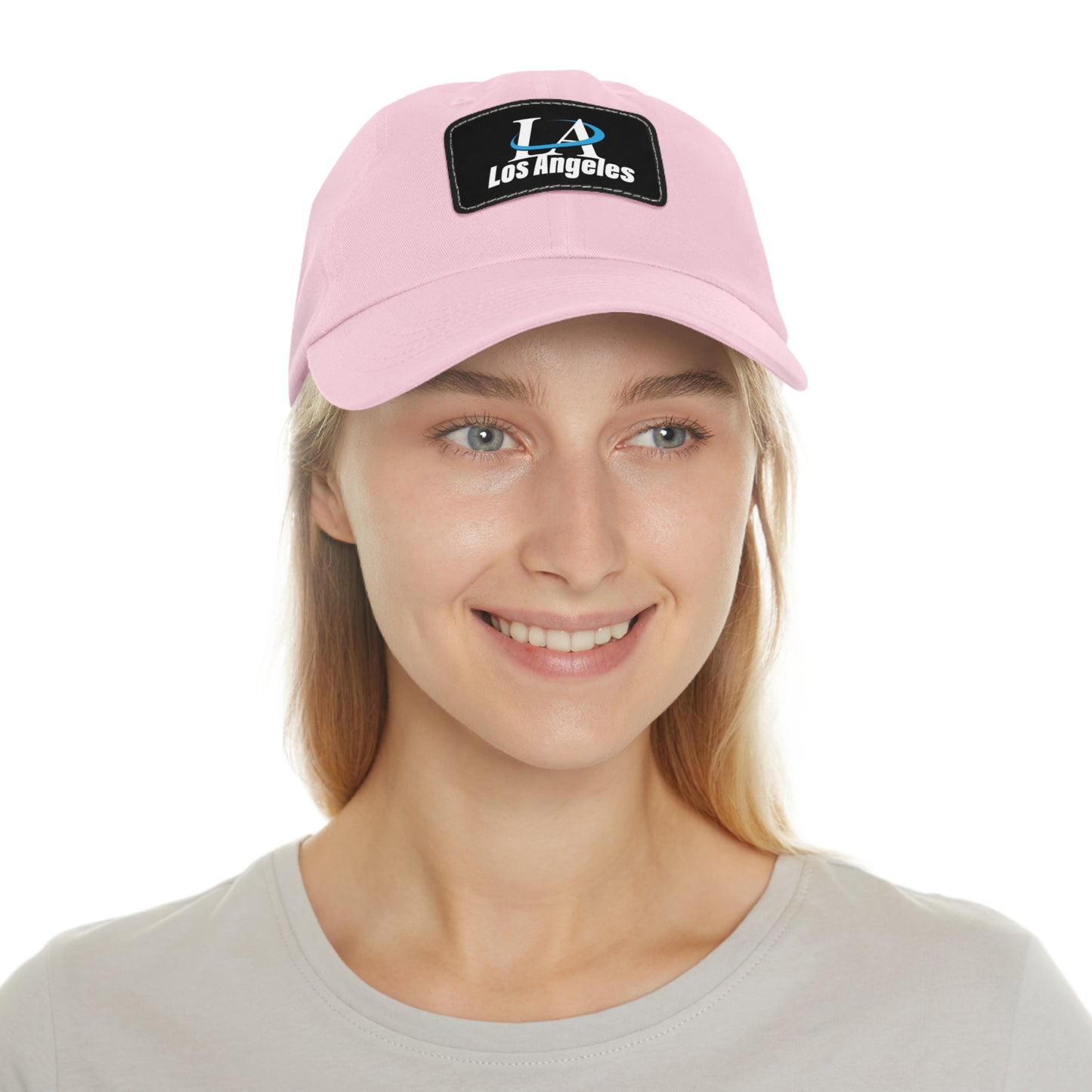 Los Angeles Dad Hat with Leather Patch (Rectangle)