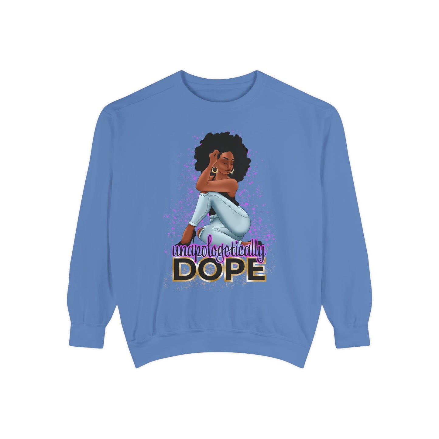 Unisex Garment-Dyed Sweatshirt With Dope Design