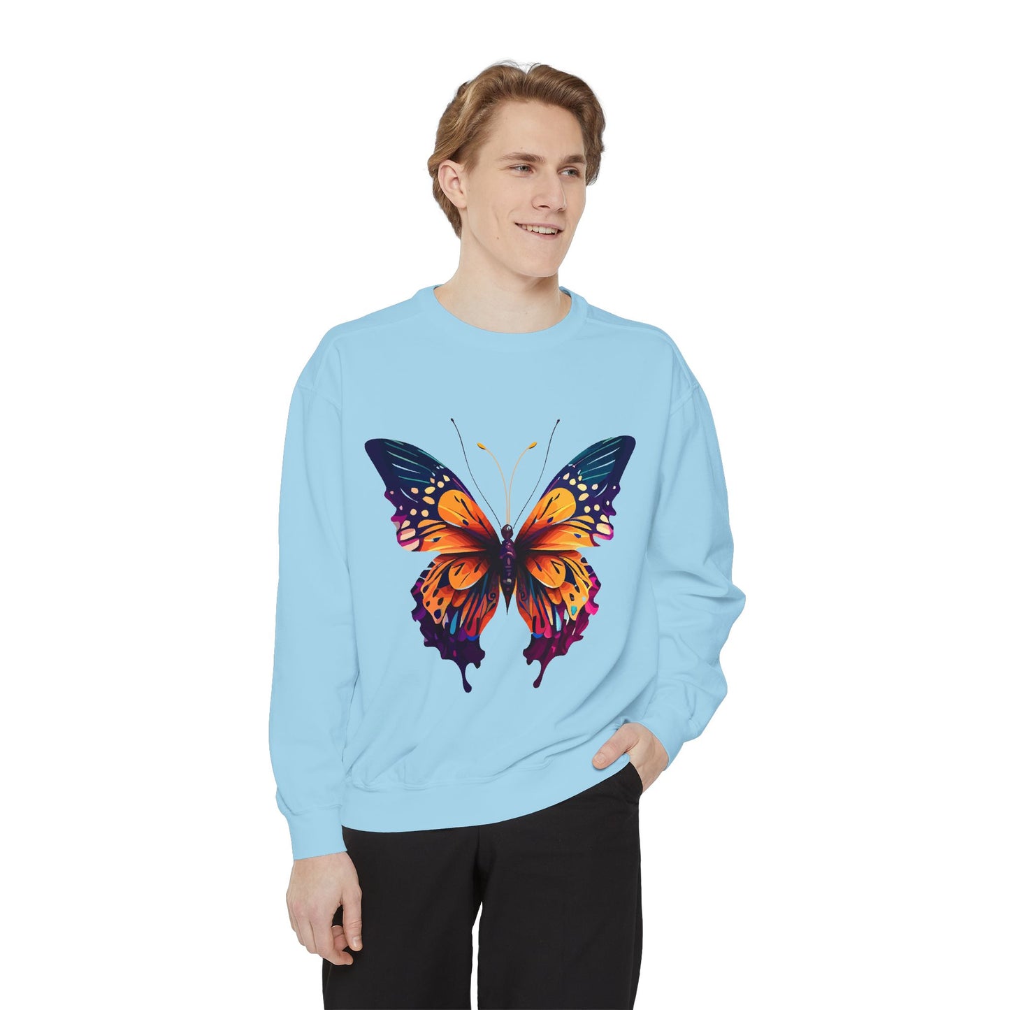 Unisex Garment-Dyed Butterfly Sweatshirt