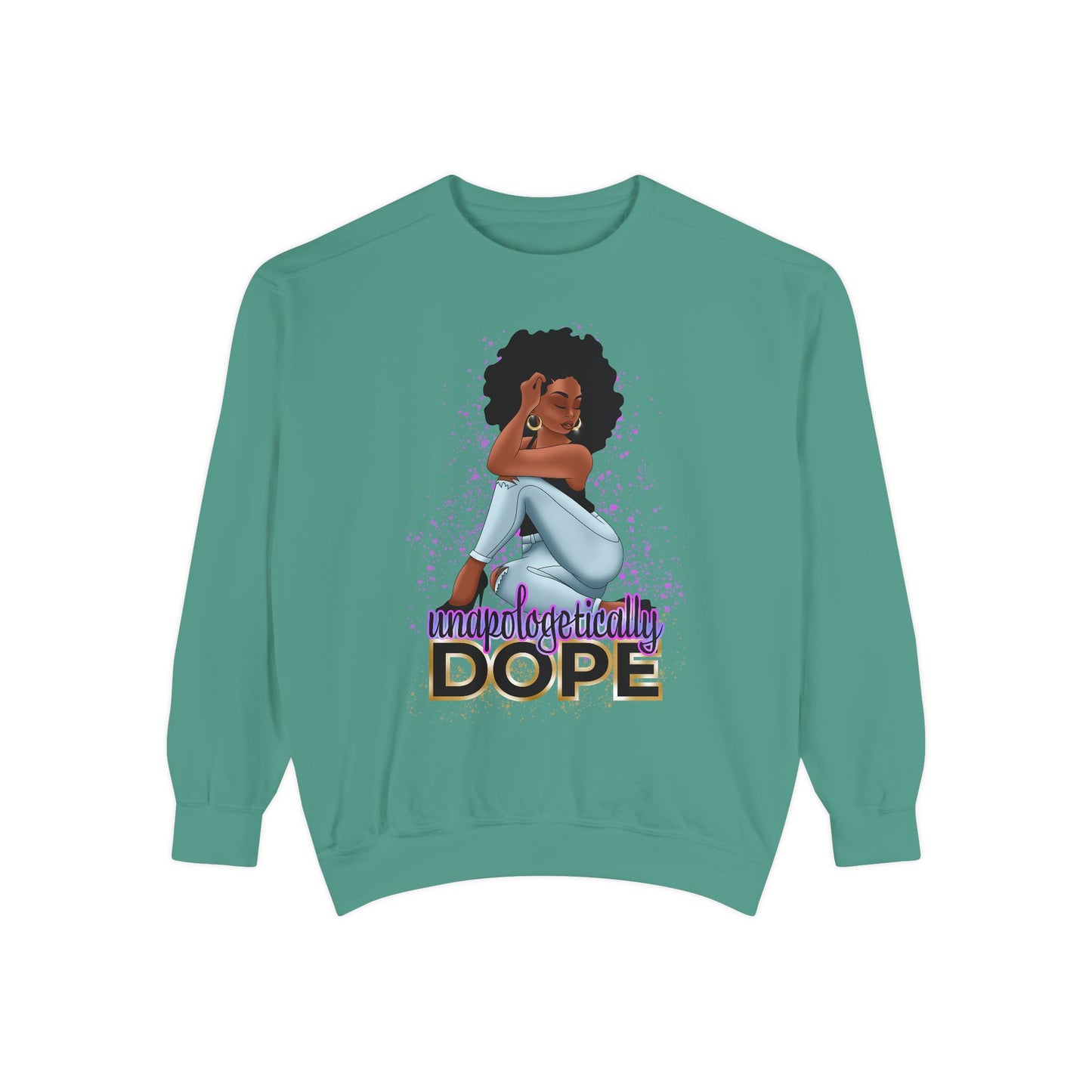 Unisex Garment-Dyed Sweatshirt With Dope Design