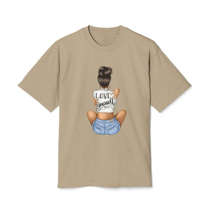 Love Yourself Unisex Heavy Faded Tee, Casual T-Shirt, Self-Love Gift, Motivational Apparel, Everyday Wear, Summer Casual Top