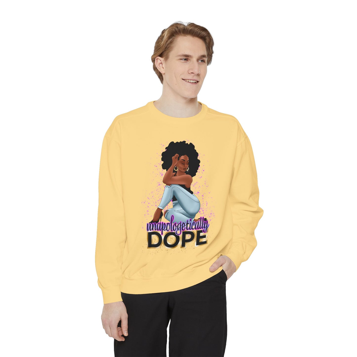 Unisex Garment-Dyed Sweatshirt With Dope Design