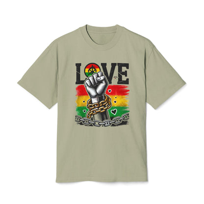Unisex Graphic T-Shirt - Love Fist Design, Casual Tee, Statement T-Shirt, Gift for Activists, Vintage Style Clothing