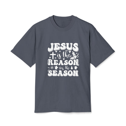 Jesus is the Reason Unisex Heavy Faded Tee, Christian T-Shirt, Holiday Apparel, Faith-Based Gift, Casual Wear