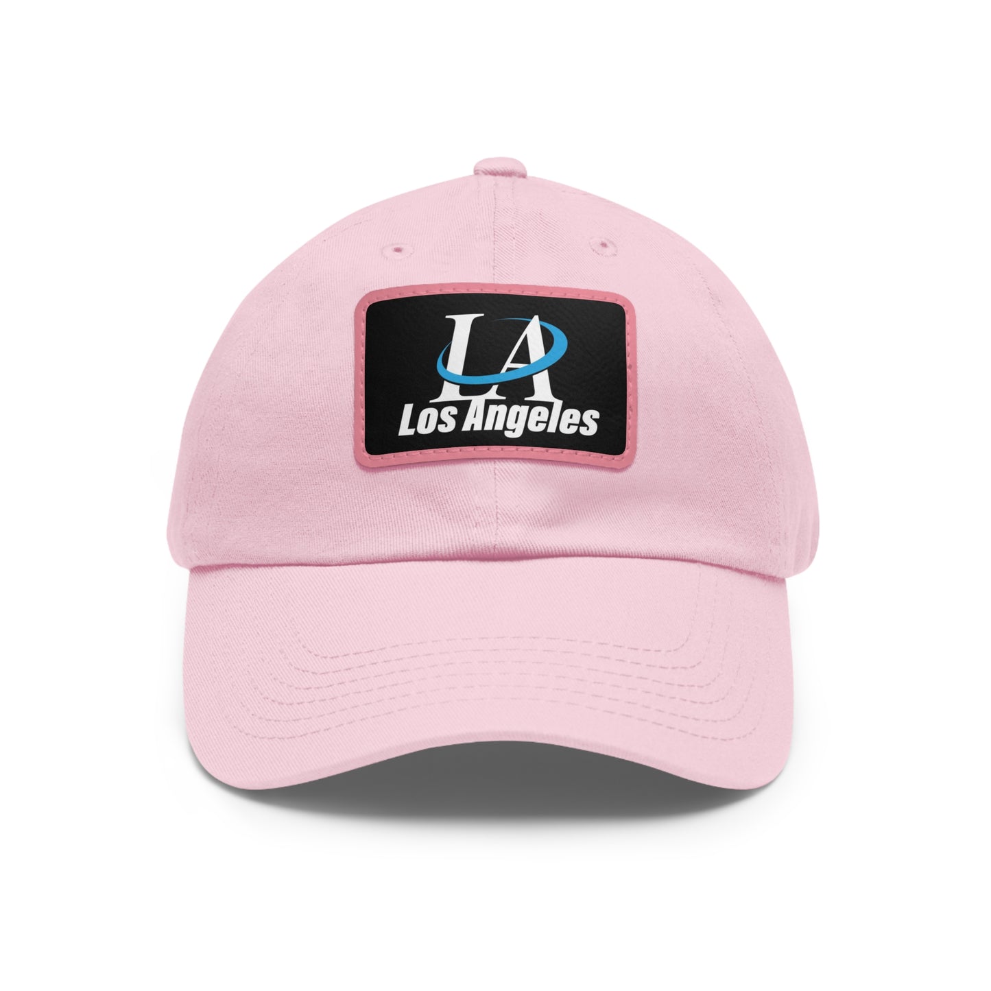 Los Angeles Dad Hat with Leather Patch (Rectangle)