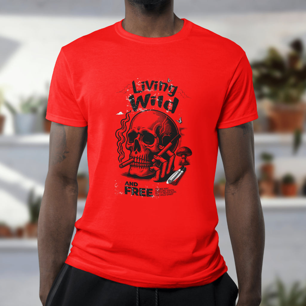 Living Wild and Free Skull Tee Design T-shirt