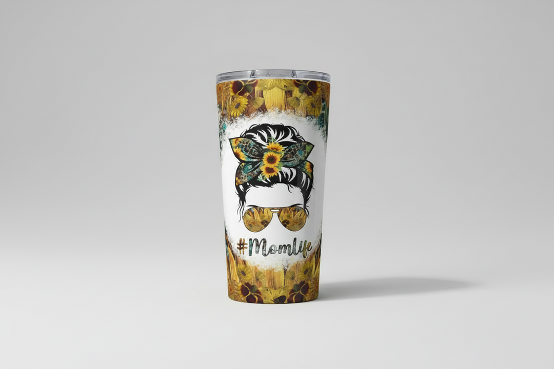 Mom Life Sunflower Floral 20 oz tumbler