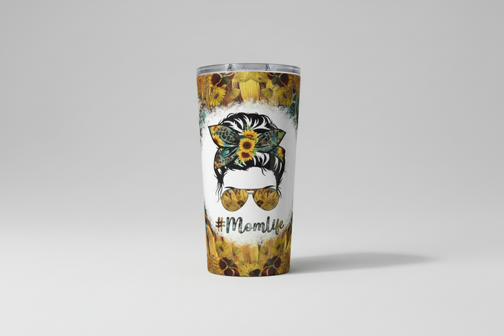 Mom Life Sunflower Floral 20 oz tumbler