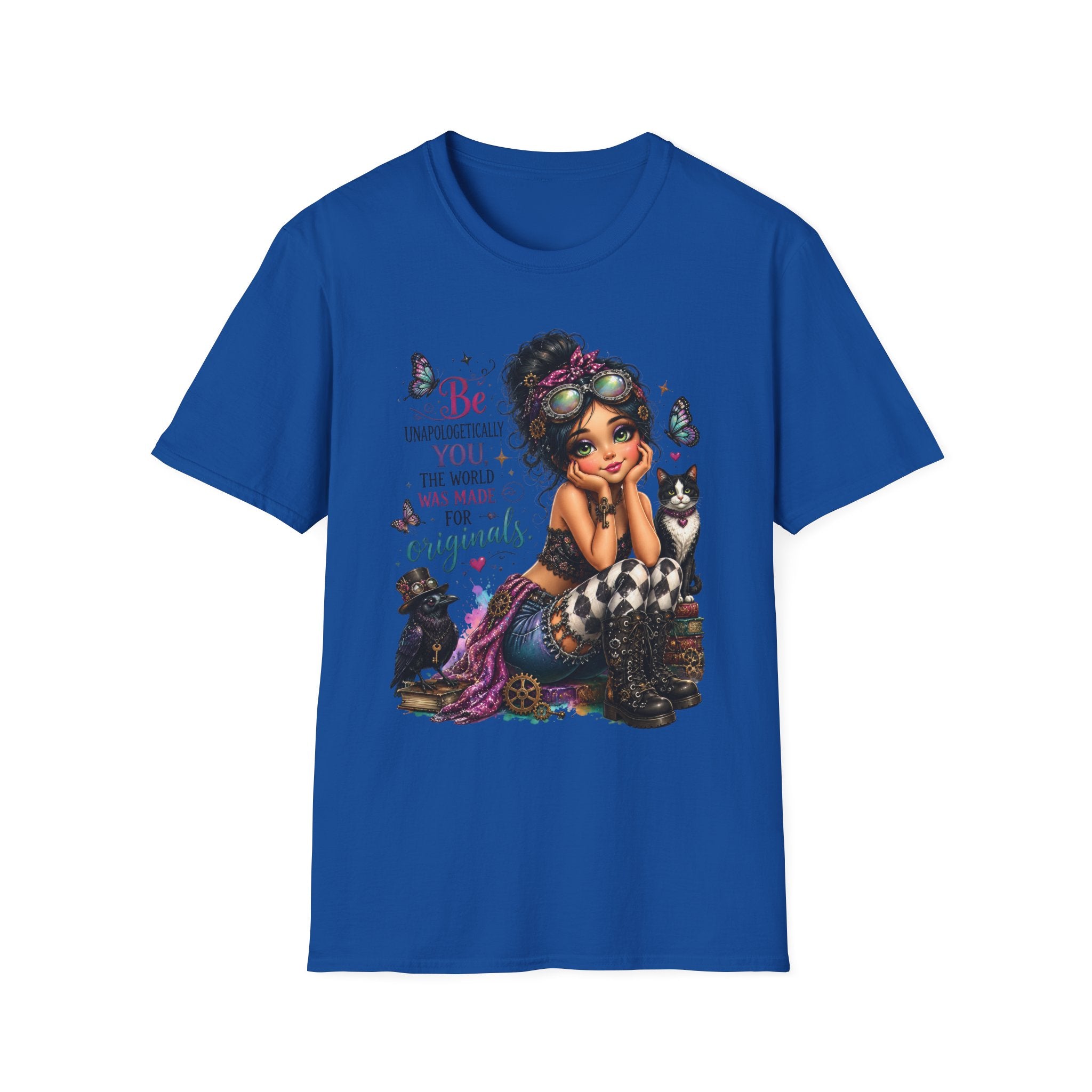 Royal blue Be Unapologetically You graphic T-shirt front view