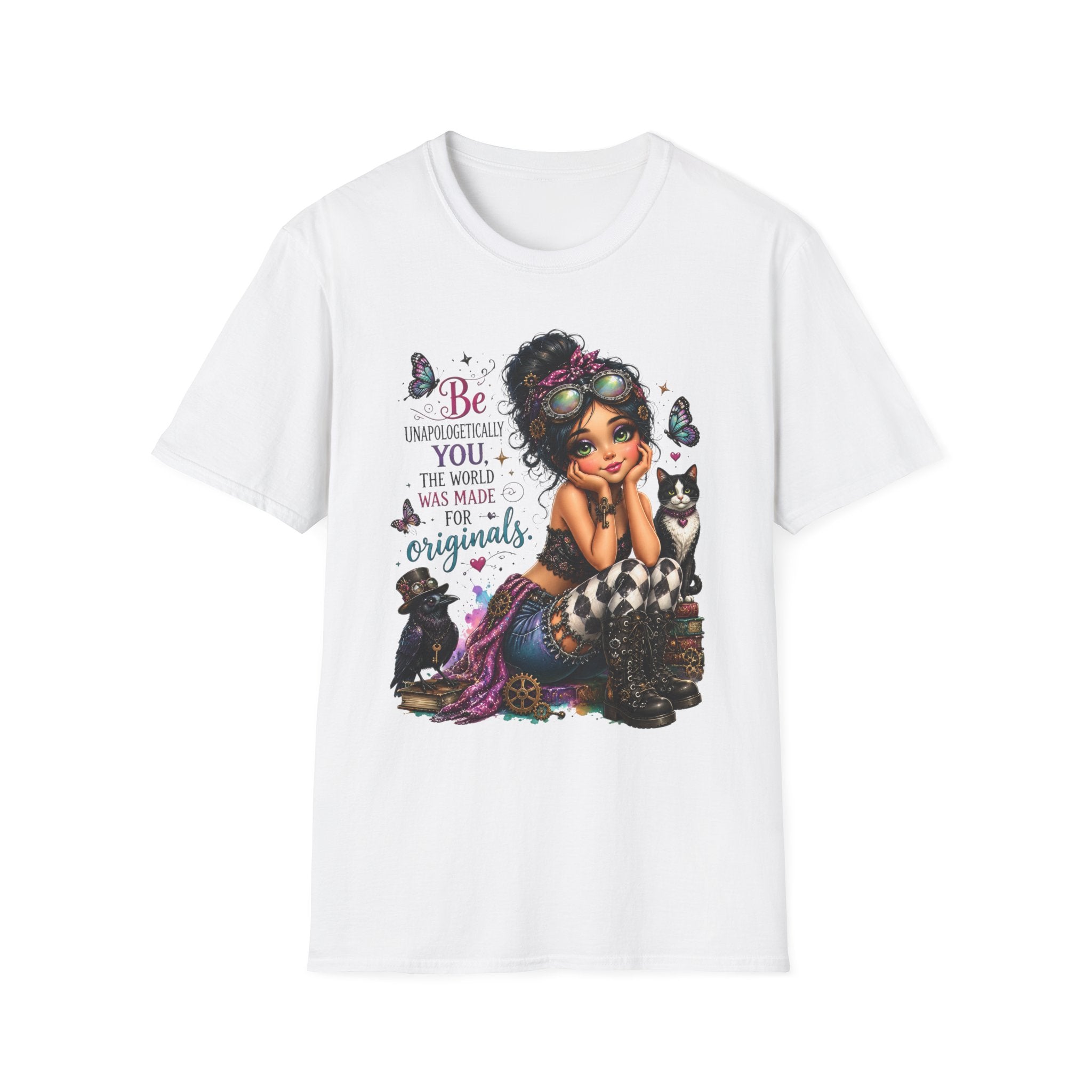 White Be Unapologetically You graphic T-shirt front view