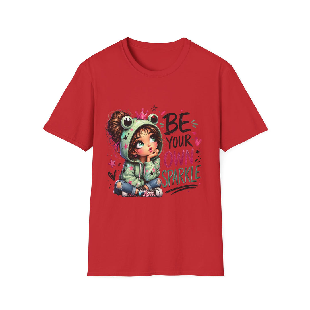 Red Be Your Own Sparkle graphic T-shirt front view