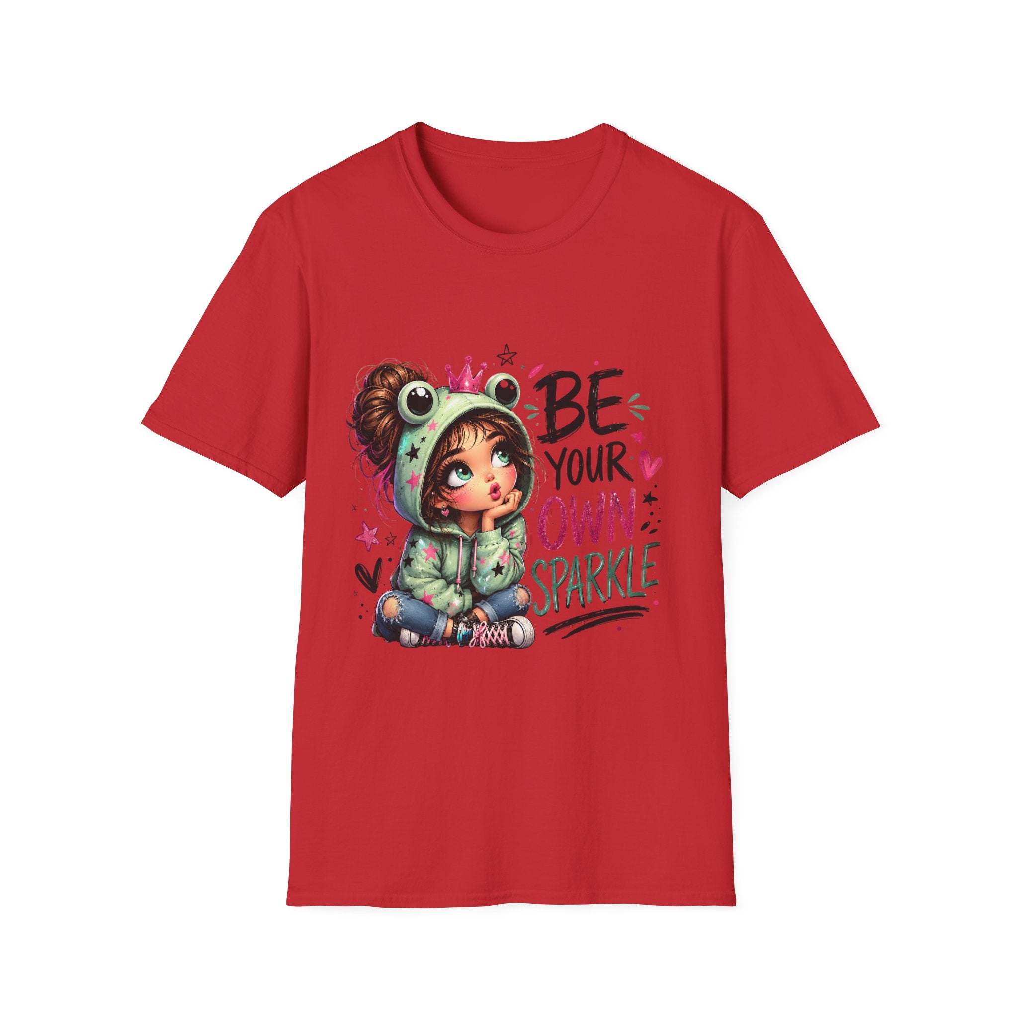 Red Be Your Own Sparkle graphic T-shirt front view