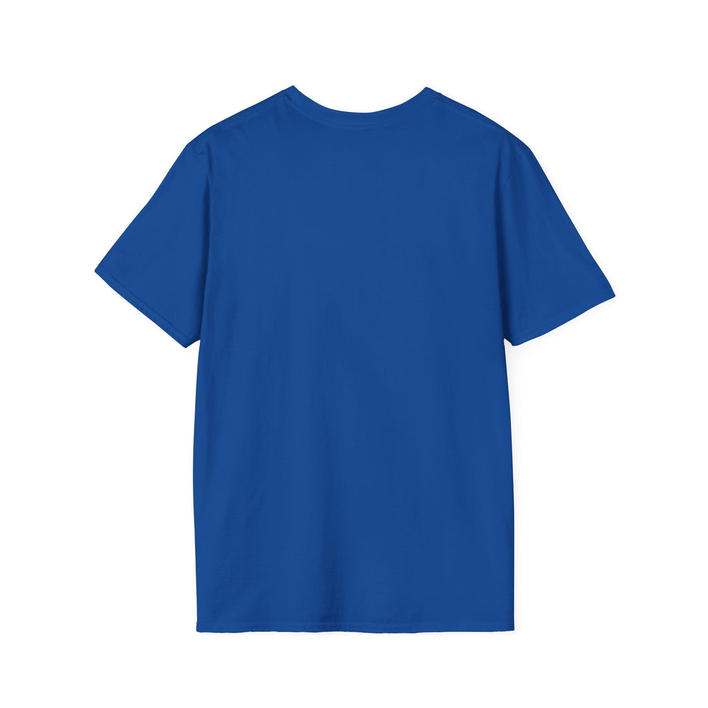 Plain back view of the Be Your Own Sparkle T-shirt in royal blue