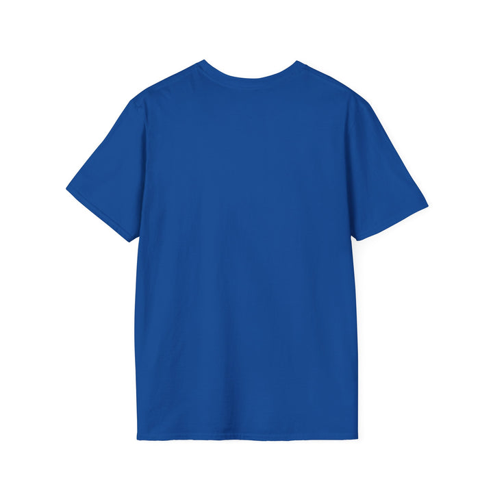 Plain back view of the Be Your Own Sparkle T-shirt in royal blue