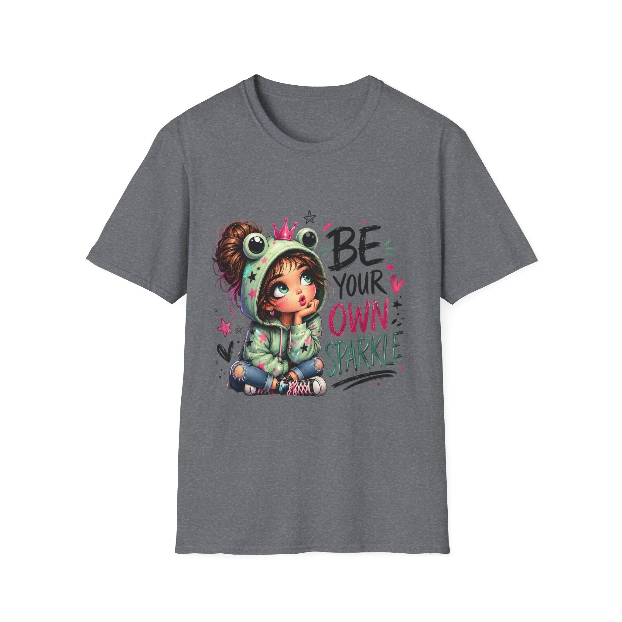 Sport grey Be Your Own Sparkle graphic T-shirt front view