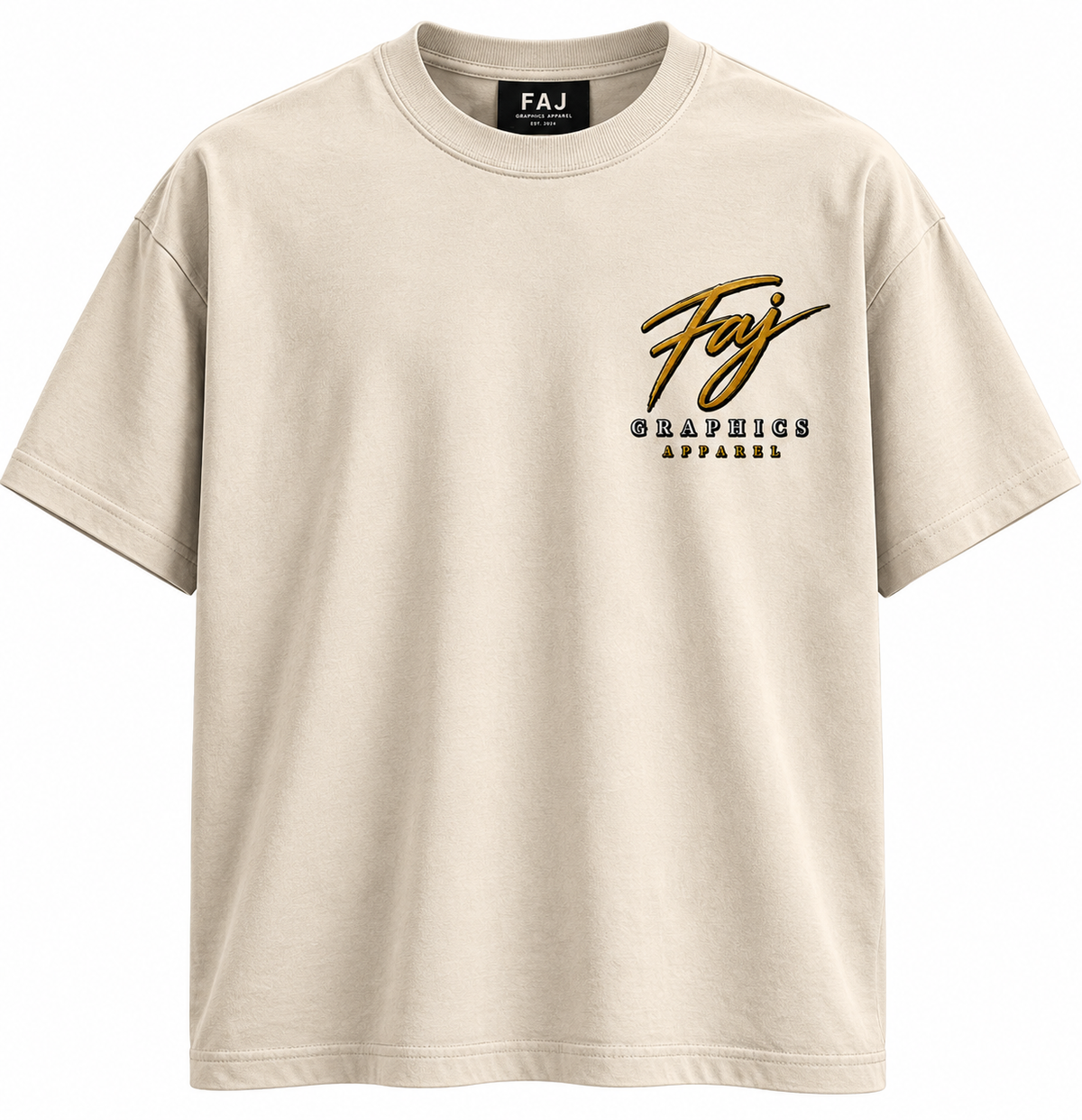 Built Different Premium Heavyweight Tee front mockup - Faj Graphics Apparel